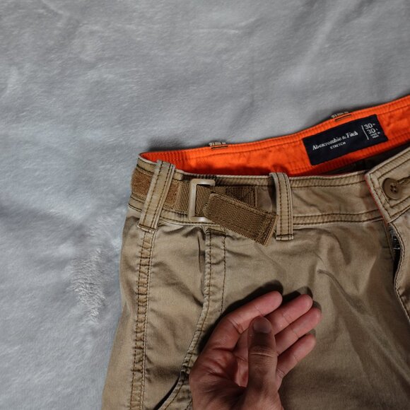 Abercrombie And Fitch Stretch Cargo Pants Mens 30x30 (Fits 30x27) Lightweight - Picture 4 of 11